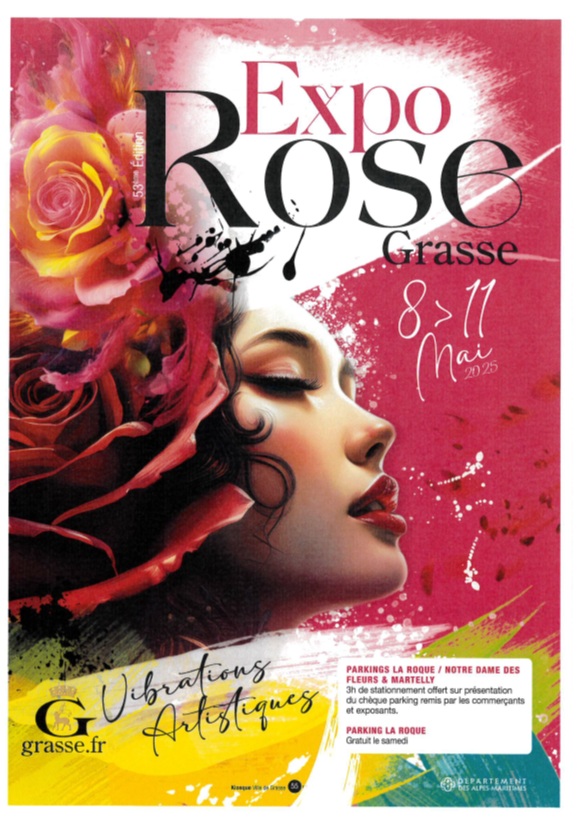 affiche expo rose Grasse 2025