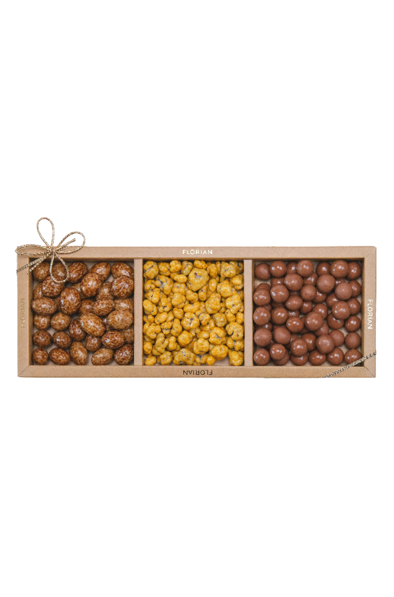 Trio croquant : crousti Florian, choco'sel, amande lait caramel et fleur de sel - Confiserie Florian
