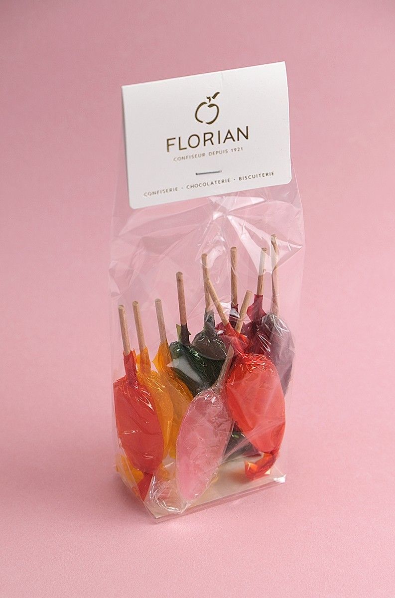 Sucettes aux fruits et aux fleurs Confiserie Florian