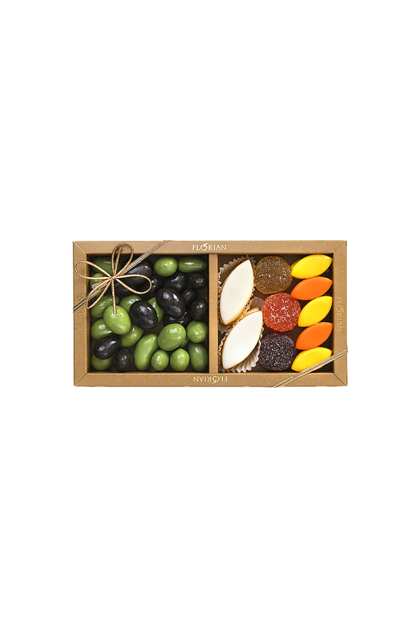 Duo Côte d'Azur : calissons, pâtes de fruits, olives en chocolat, calissons aux agrumes - Confiserie Florian