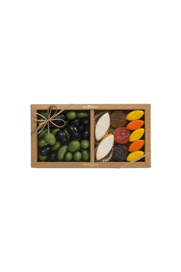 Duo Côte d'Azur : calissons, pâtes de fruits, olives en chocolat, calissons aux agrumes - Confiserie Florian