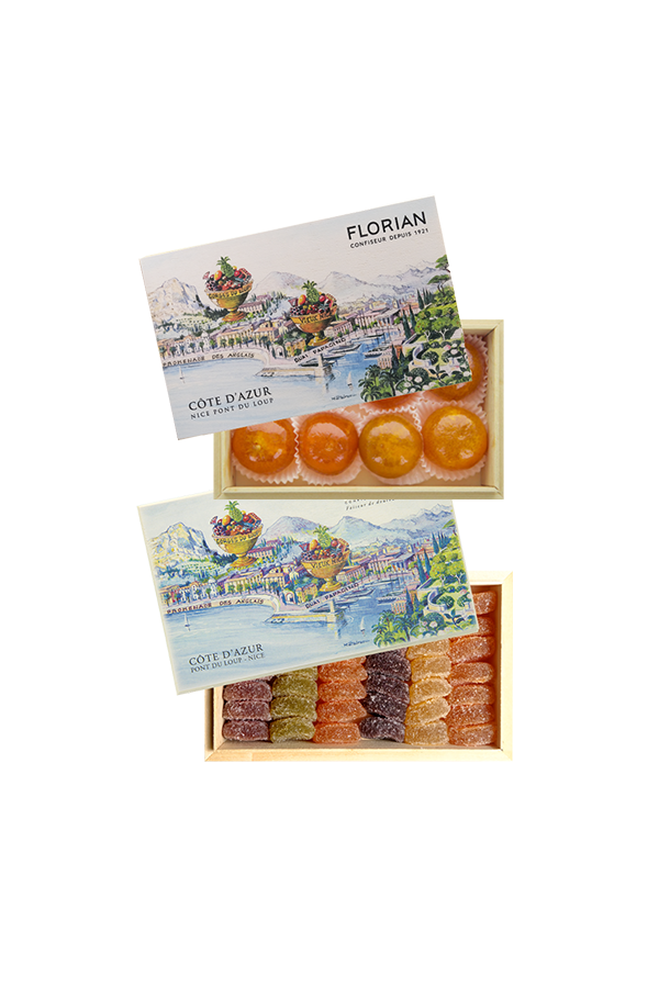 Lot de coffrets Côte d'Azur - Pâtes de fruits et clémentine confites