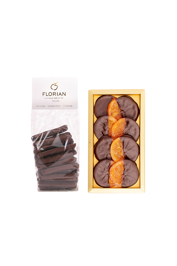 Orangettes au chocolat et tranches d'orange au chocolat - Confiserie Florian