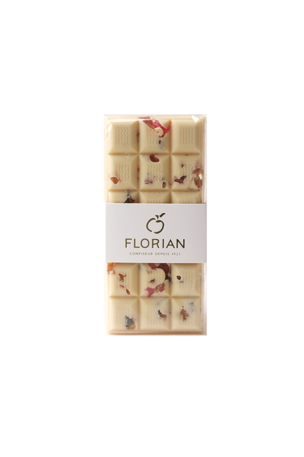 Tablette de chocolat blanc aux fruits confits - Confiserie Florian