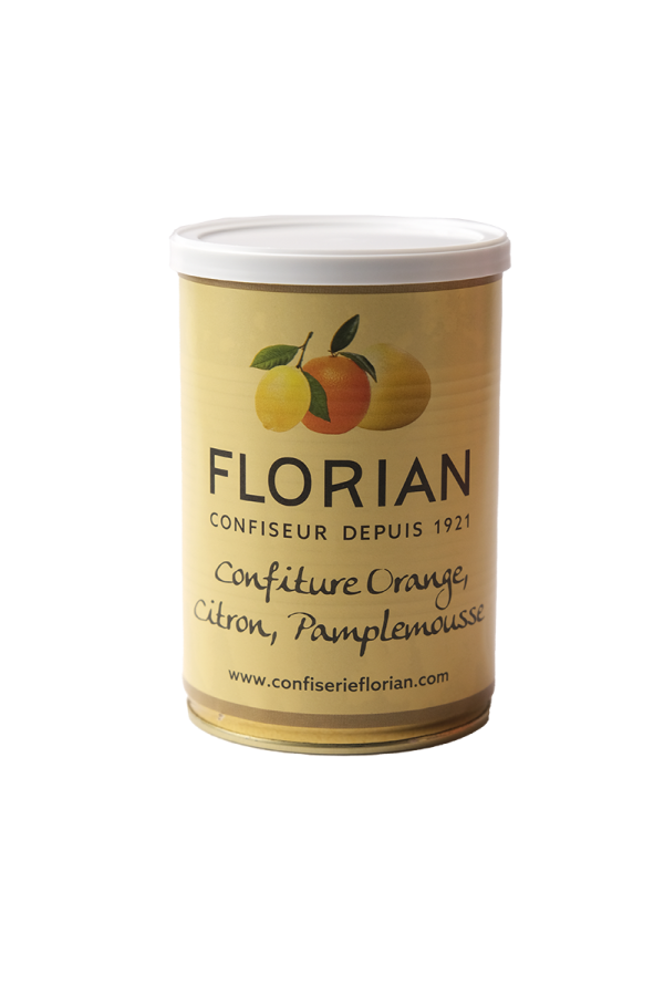confiture artisanale de 3 agrumes boite 500g