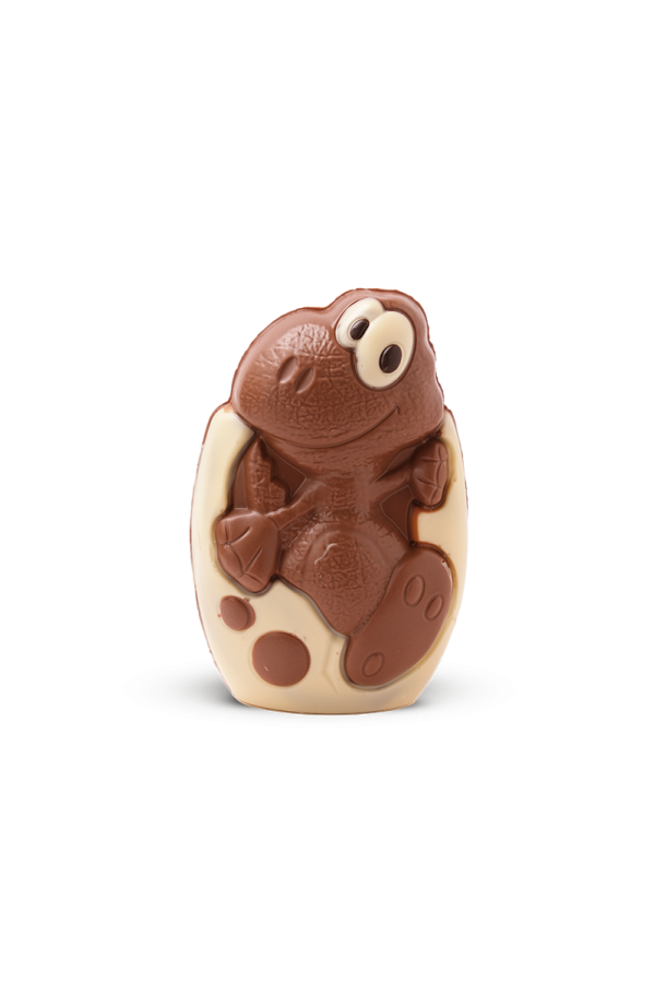 Sujet de Pâques en chocolat - Bébé dinosaure en chocolat - Confiserie Florian