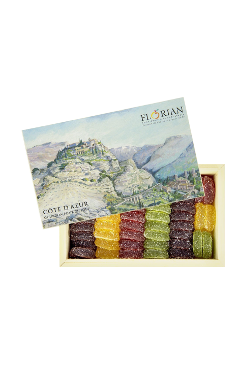 Coffret cadeau Pâtes de fruits 450g - Décor Gourdon - Confiserie Florian