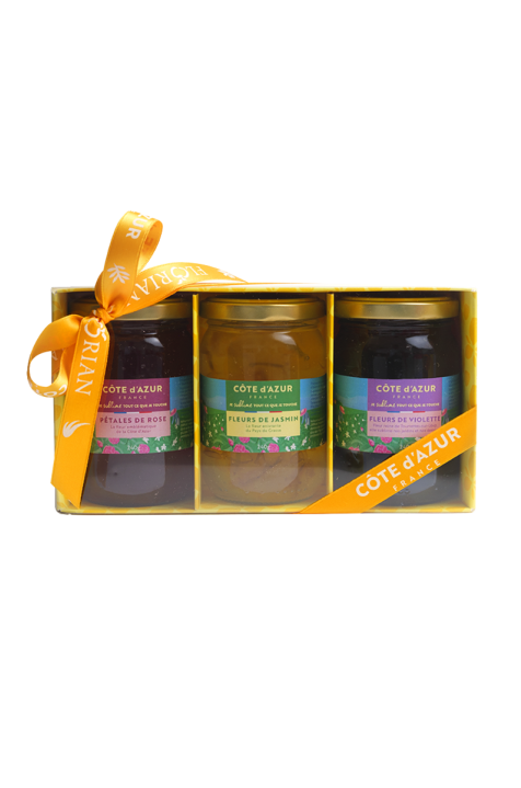 coffret de 3 confits de fleurs ligne Côte d'Azur France