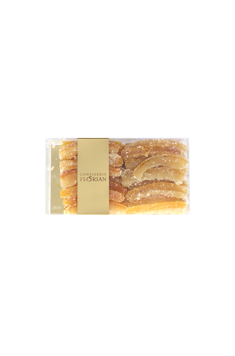 Lamelles d'écorces d'orange et de citron roulées au sucre