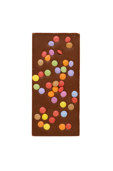 Tablette de chocolat au lait et confettis au chocolat