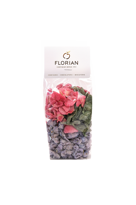 Assortiment de fleurs cristallisées en sachet - Confiserie Florian