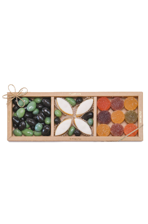 Trio de Provence - Calissons d'Aix - Pâtes de fruits - olives en chocolat - Confiserie Florian