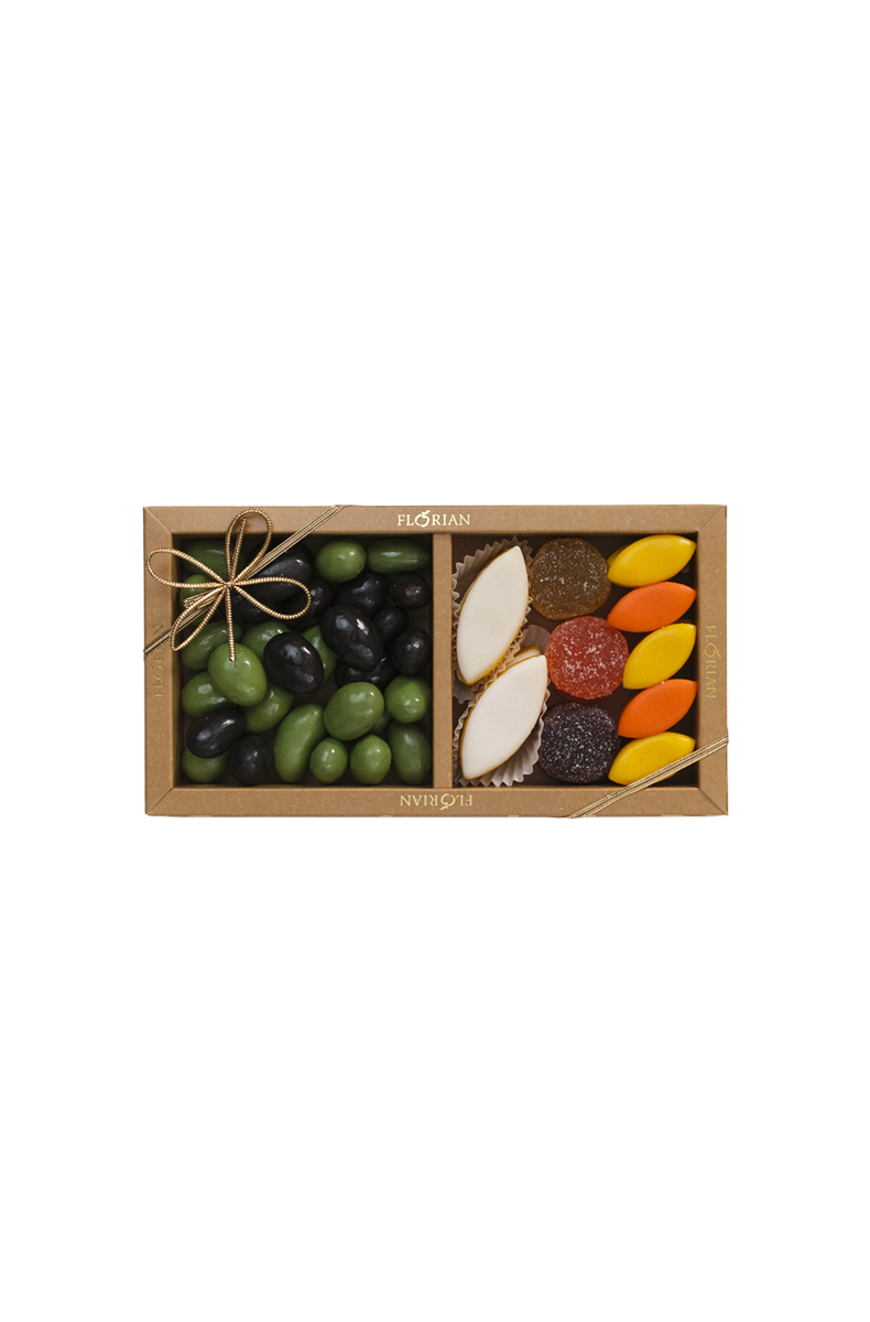 Duo Côte d'Azur : calissons, pâtes de fruits, olives en chocolat, calissons aux agrumes - Confiserie Florian