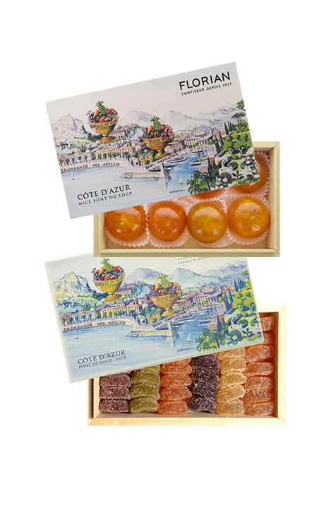 Lot de coffrets Côte d'Azur - Pâtes de fruits et clémentine confites