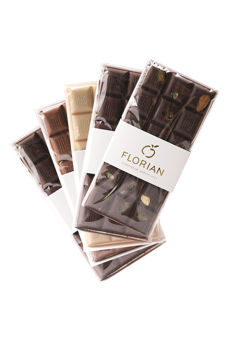 Lot de 5 tablettes de chocolat - Confiserie Florian