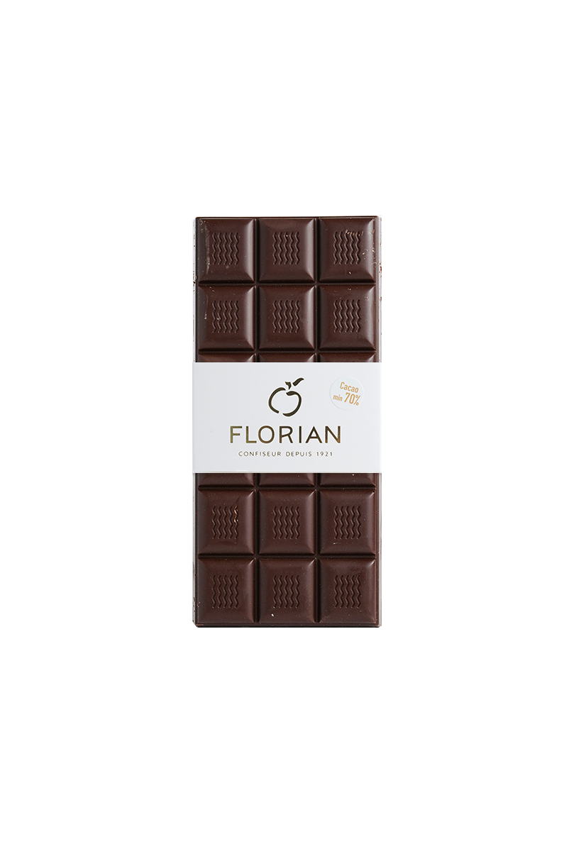 Tablette de chocolat noir 70% - Confiserie Florian