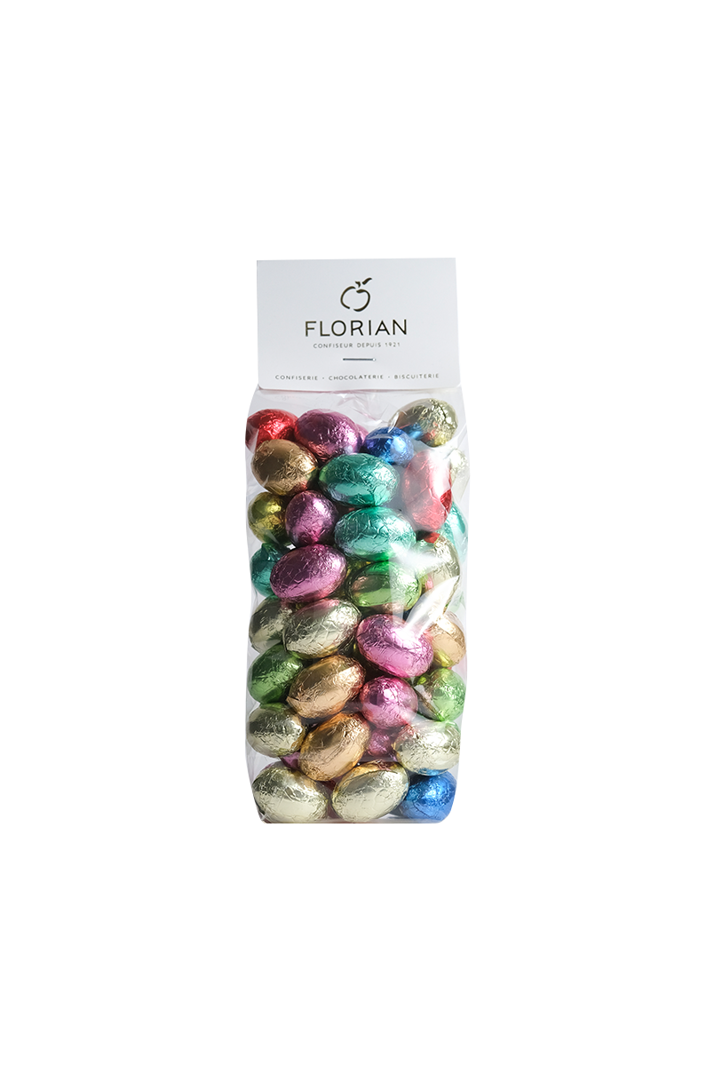 Sachet d'œufs en chocolat colorés de Pâques - Confiserie Florian