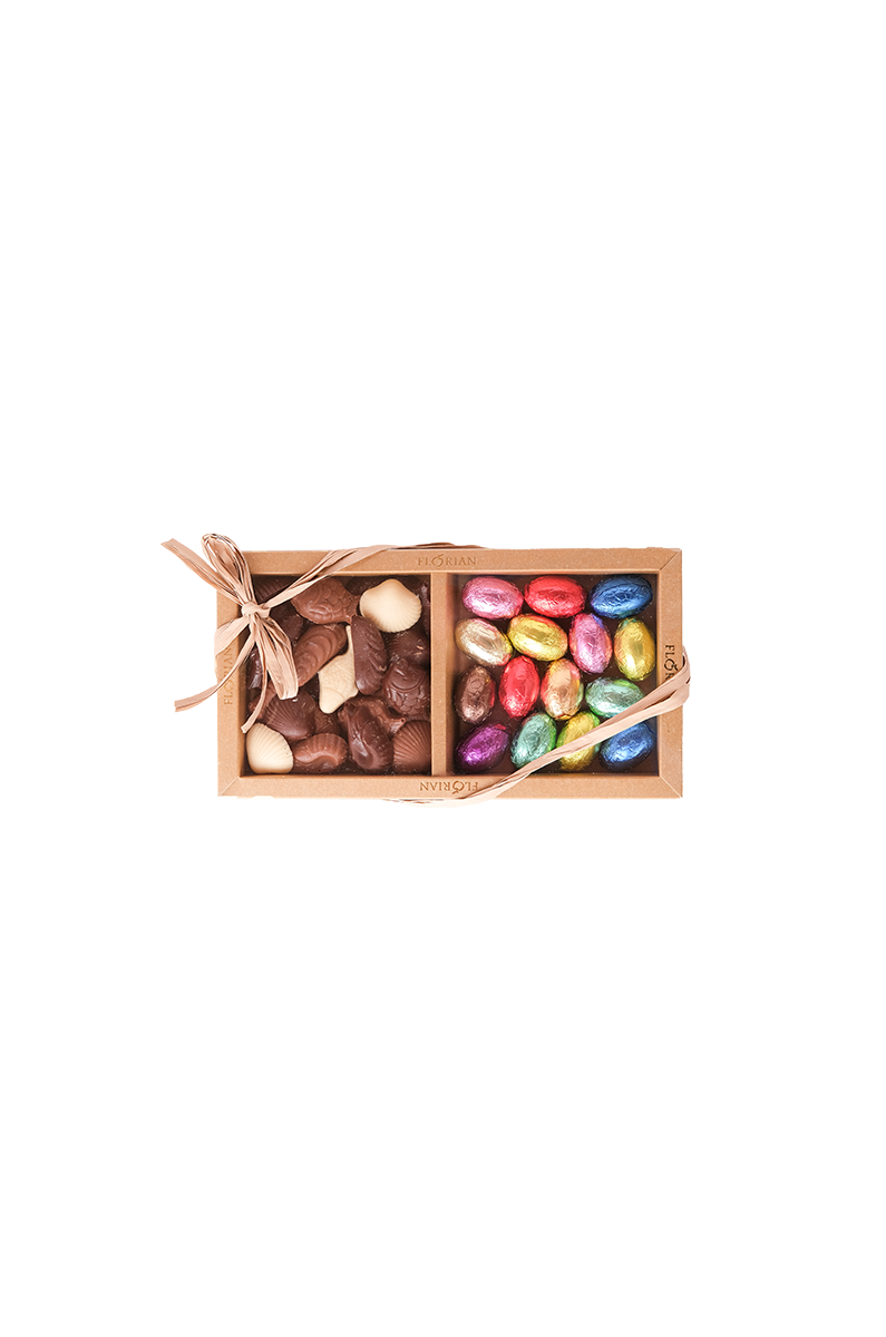 Duo de chocolat de Pâques - fritures en chocolat - œufs en chocolat - Confiserie Florian