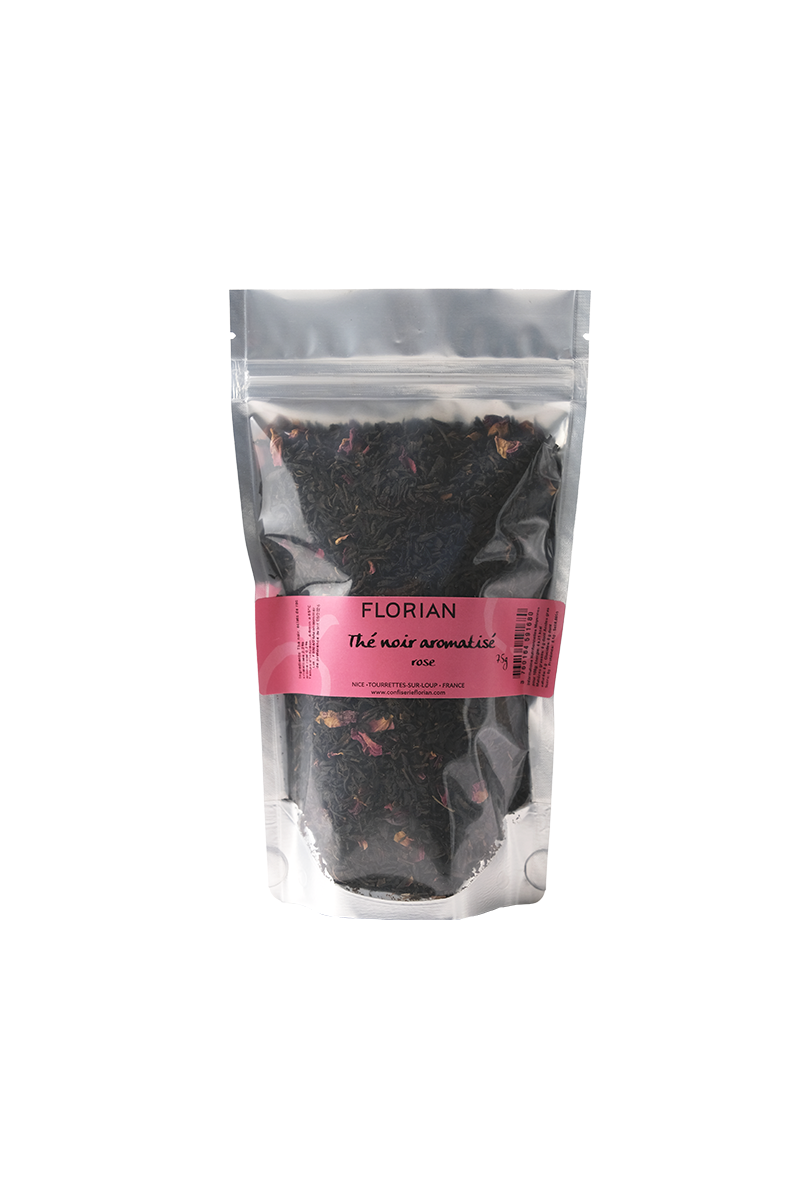 Thé noir aromatisé à la rose - confiserie Florian