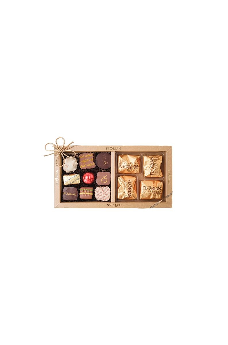 Coffret duo de Noël - Marrons glacés et chocolats - Confiserie Florian