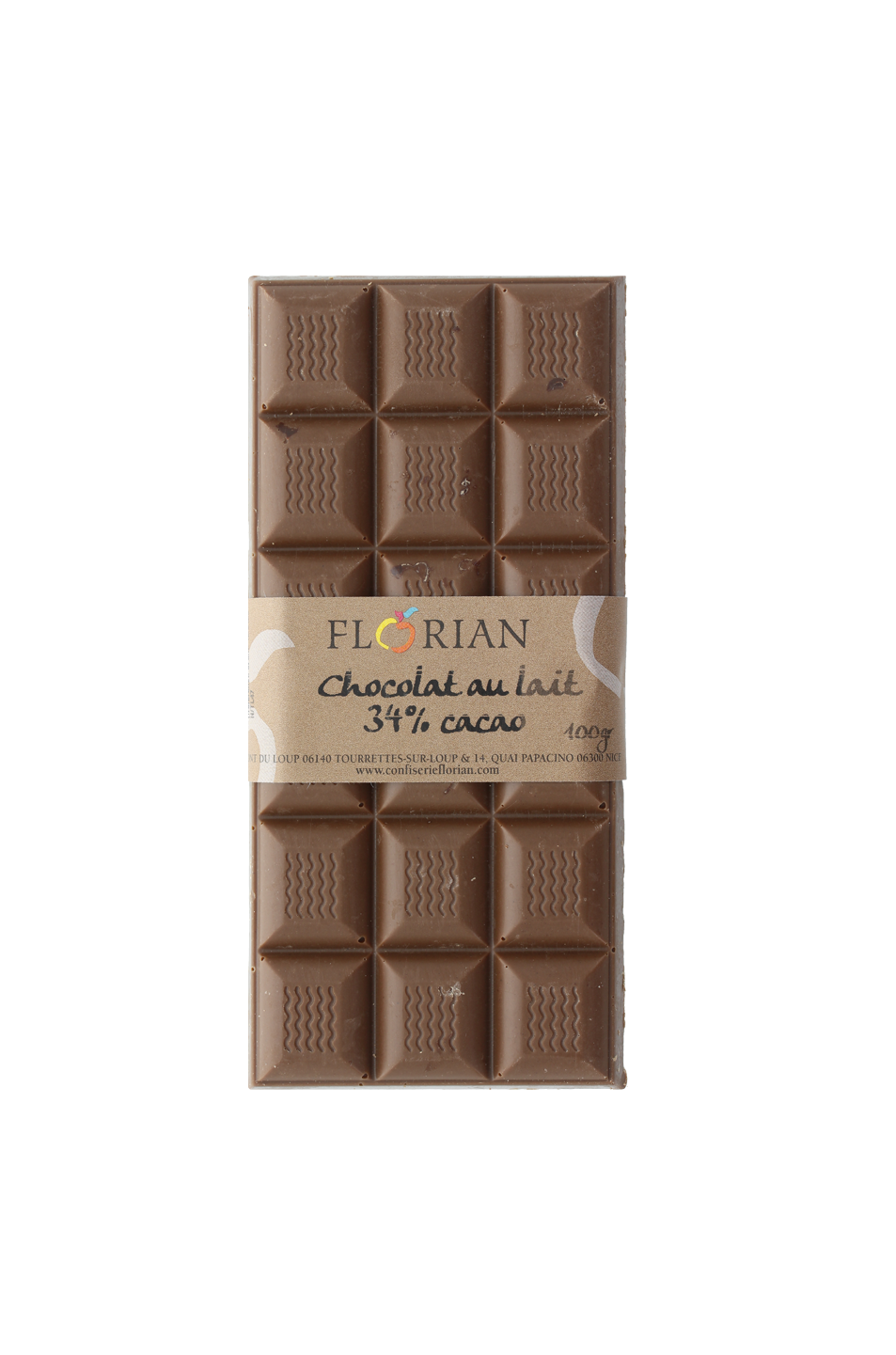 Tablette de chocolat lait - Confiserie Florian
